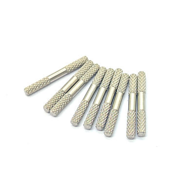 Non Standard Turned Metal Parts Cylindrical Knurled Pins For Walking Centering Machine