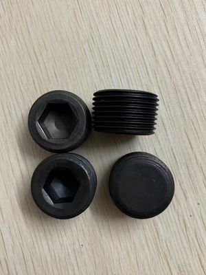 Black Oxide Internal Drive Pipe Plugs With Conical Thread Carbon Steel Screw Hexagon Socket Pipe Plug Oil Plugs Din906