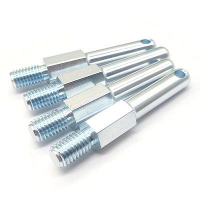 Threaded Linkage Rod with Hex Body｜16×100mm Zinc-Plated Steel Connecting Shaft｜Mechanical Control Arm Pin